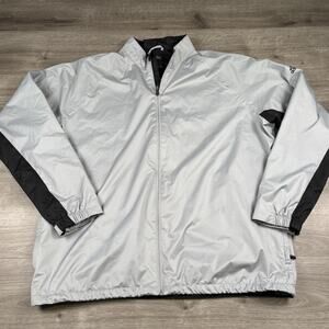 Adidas Jacket Mens Size XL Gray Full Zip Climastorm Windbreaker Lightweight
